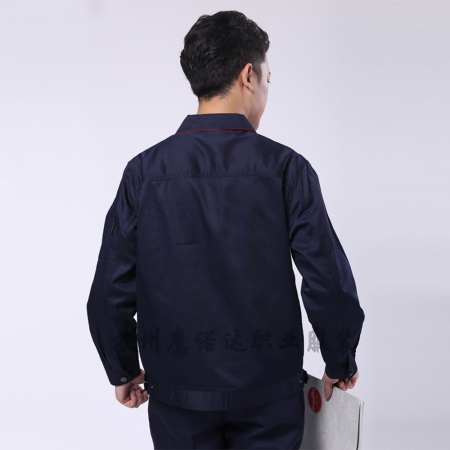 藏青拼大紅超市工作服AC099-CS