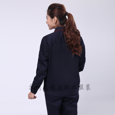 藏青拼大紅超市工作服AC099-CS