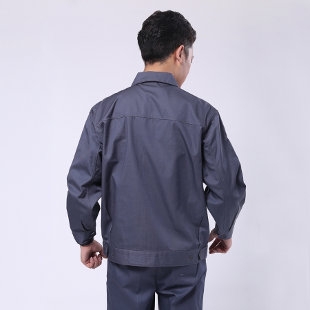 深灰配淺灰滌棉紗卡商場超市工作服AC077-CS